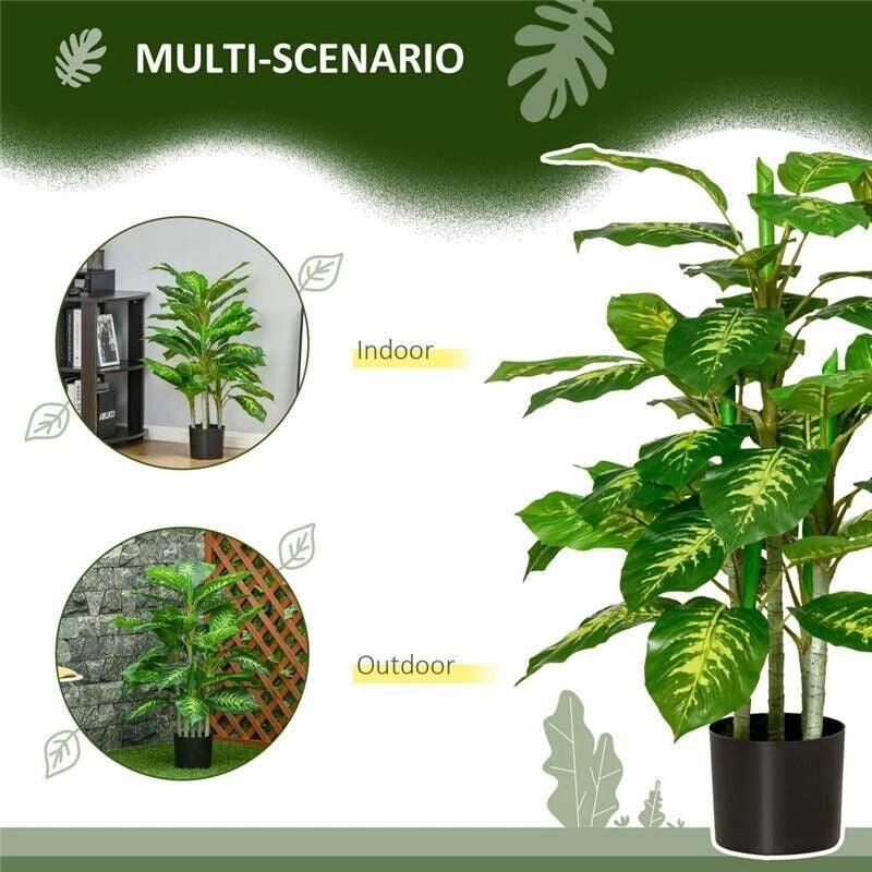 PIANTA ARTIFICIALE SEMPREVERDE CON VASO NERO ALTEZZA 95 CM