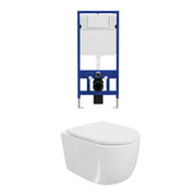 Kit WC sospeso e sistema di scarico da incasso mod. Tallin Small bianco lucido