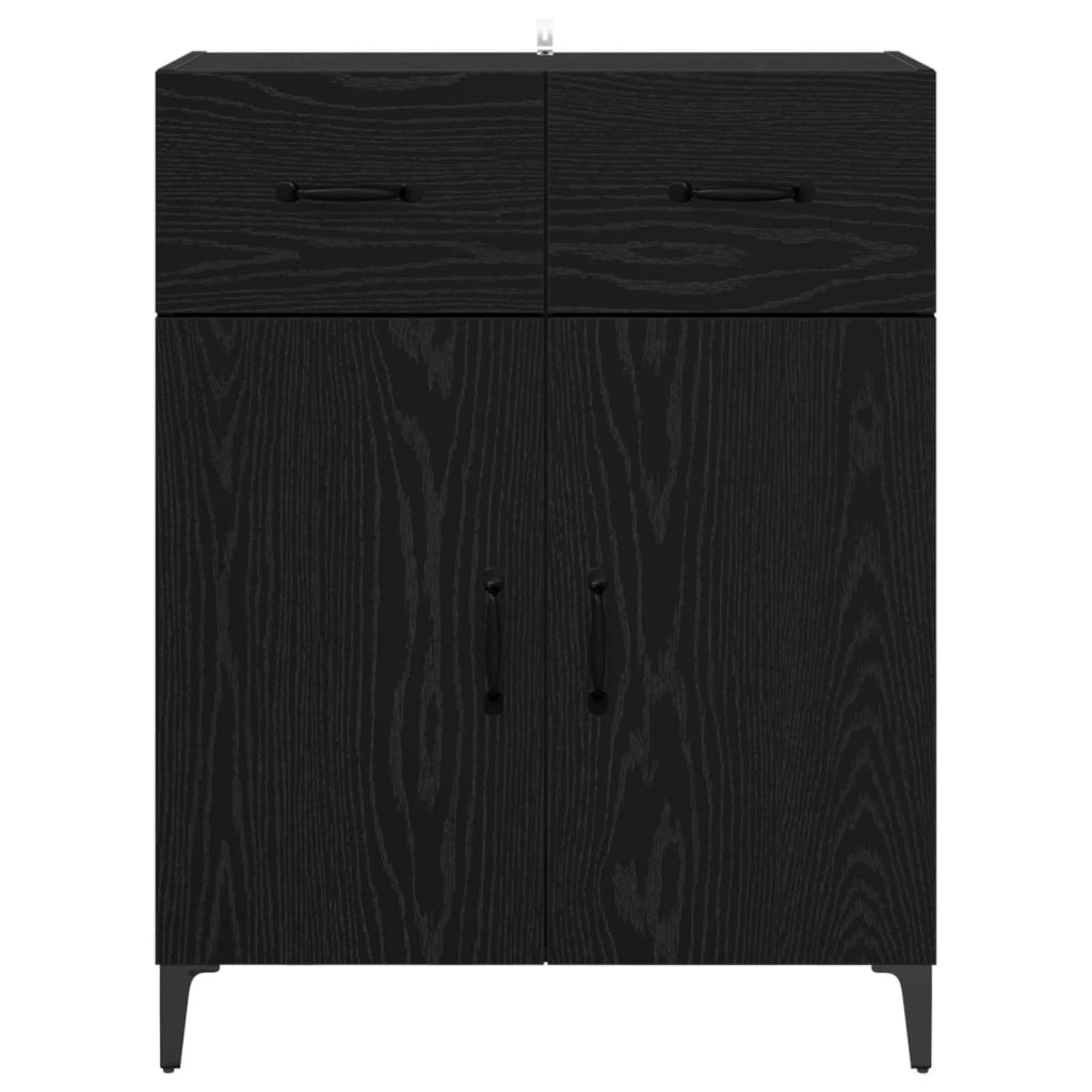 Credenza | Madia | Buffet da pranzo | Armadio da pranzo Rovere Nero 69,5 x 34 x 90 cm Legno multistrato