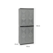 ARMADIO BASIC LINE CON 1 PORTA SCOPE E 3 RIPIANI REGOLABILI - DARK GREY DIMENSIONE 65X37X165