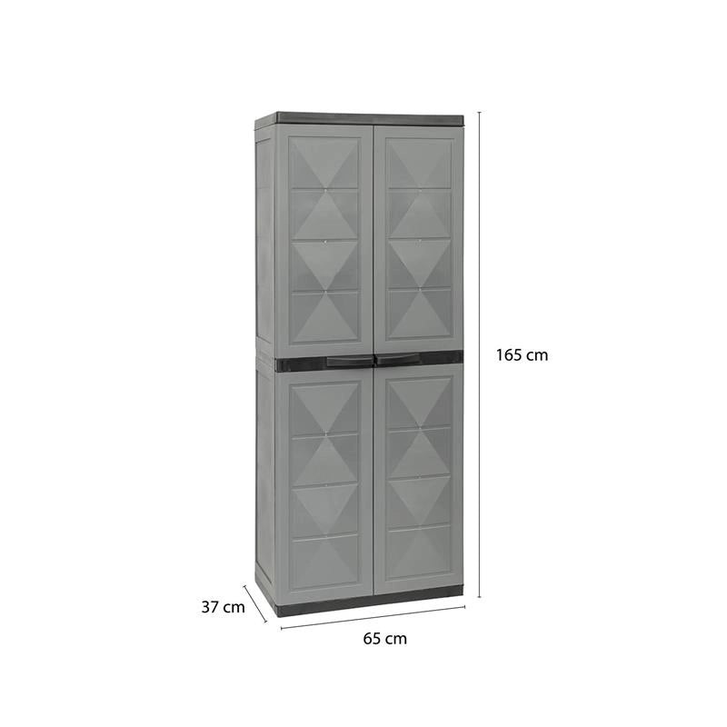 ARMADIO BASIC LINE CON 1 PORTA SCOPE E 3 RIPIANI REGOLABILI - DARK GREY DIMENSIONE 65X37X165