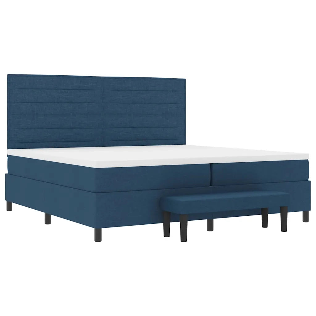 Letto a molle con materasso Blu 200 x 200 cm Tessuto