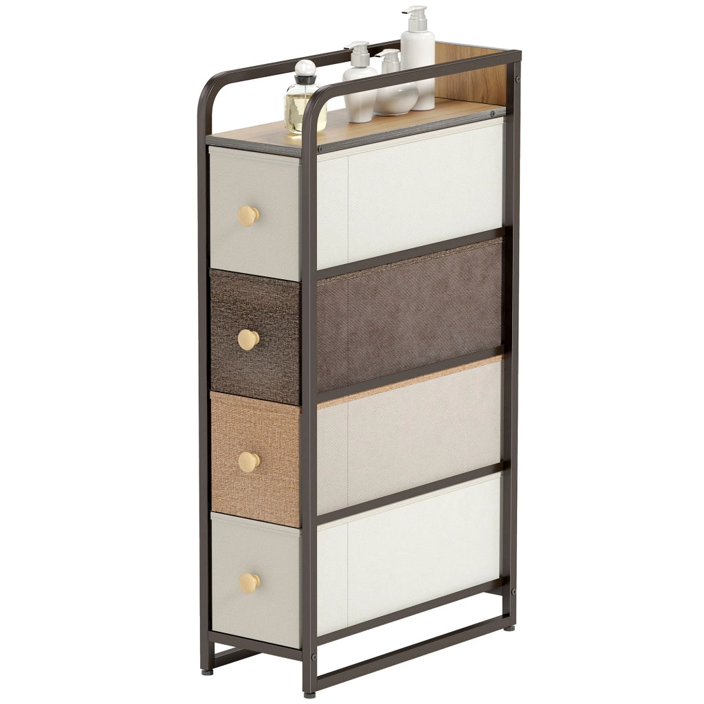 Cassettiera con 4 cassetti in tessuto e struttura in acciaio ¨C Minimal ¨C Multicolore