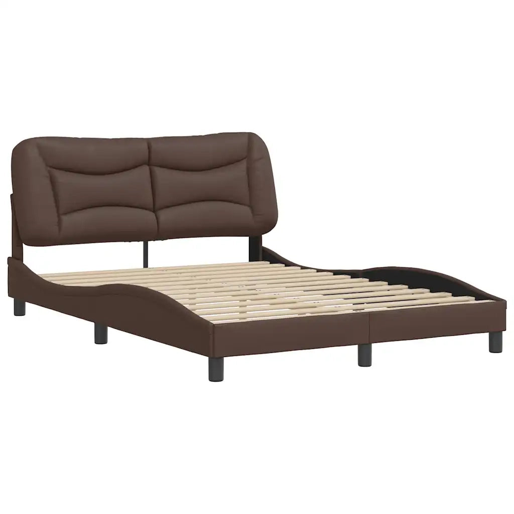Giroletto senza Materasso-Struttura Letto Hvar Marrone 140x190 cm in Similpelle