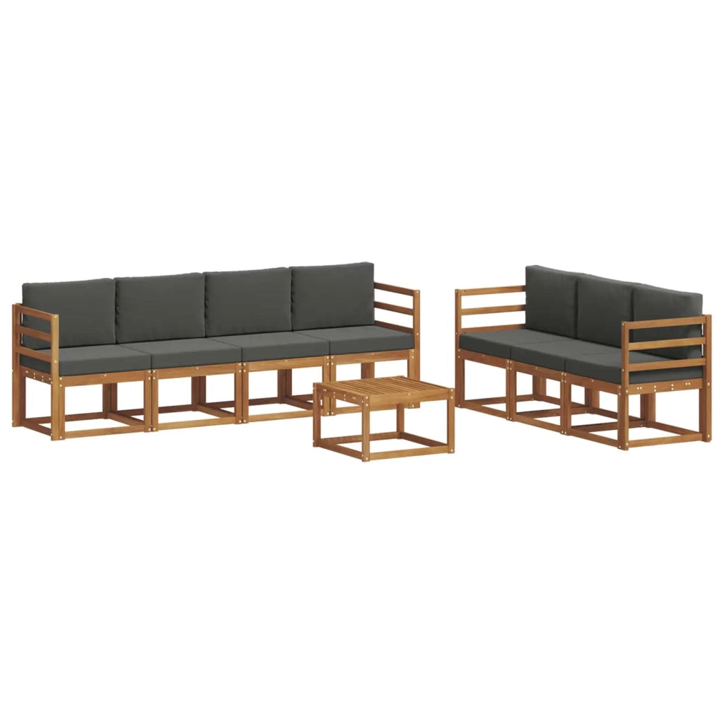 Set di divani da esterno con cuscino 8 pcs Naturale e Antracite 3366100