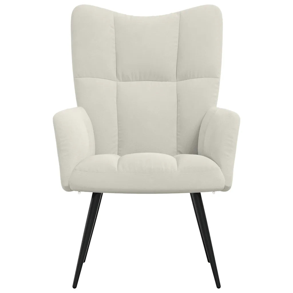 Poltrona | Sedia Relax Bianco Crema Velluto