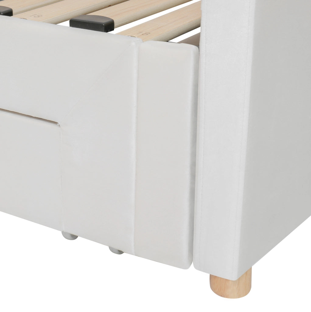Letto multifunzione imbottito con cassetti, USB e funzione estraibile