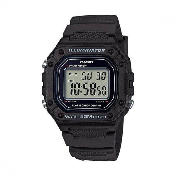 CASIO COLLECTION Mod. SPORT ILLUMINATOR WR 50M, ALARM, CHRONOGRAPH - BLACK