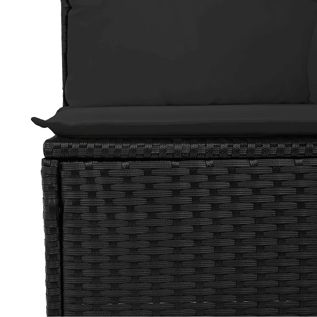 Set Divano da Giardino con cuscino 8 pcs Nero polyrattan 3346983