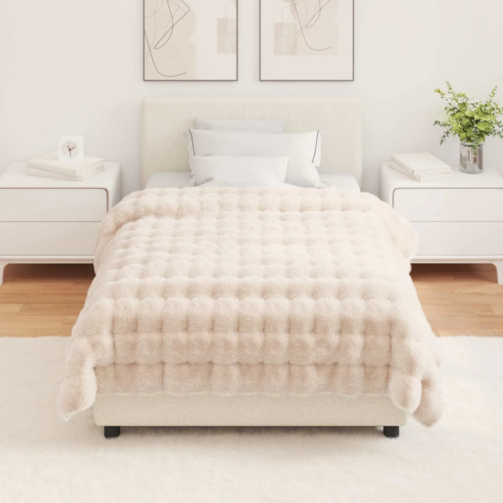 Coperta antiscivolo in sintetica di coniglio Olite Beige 42021785