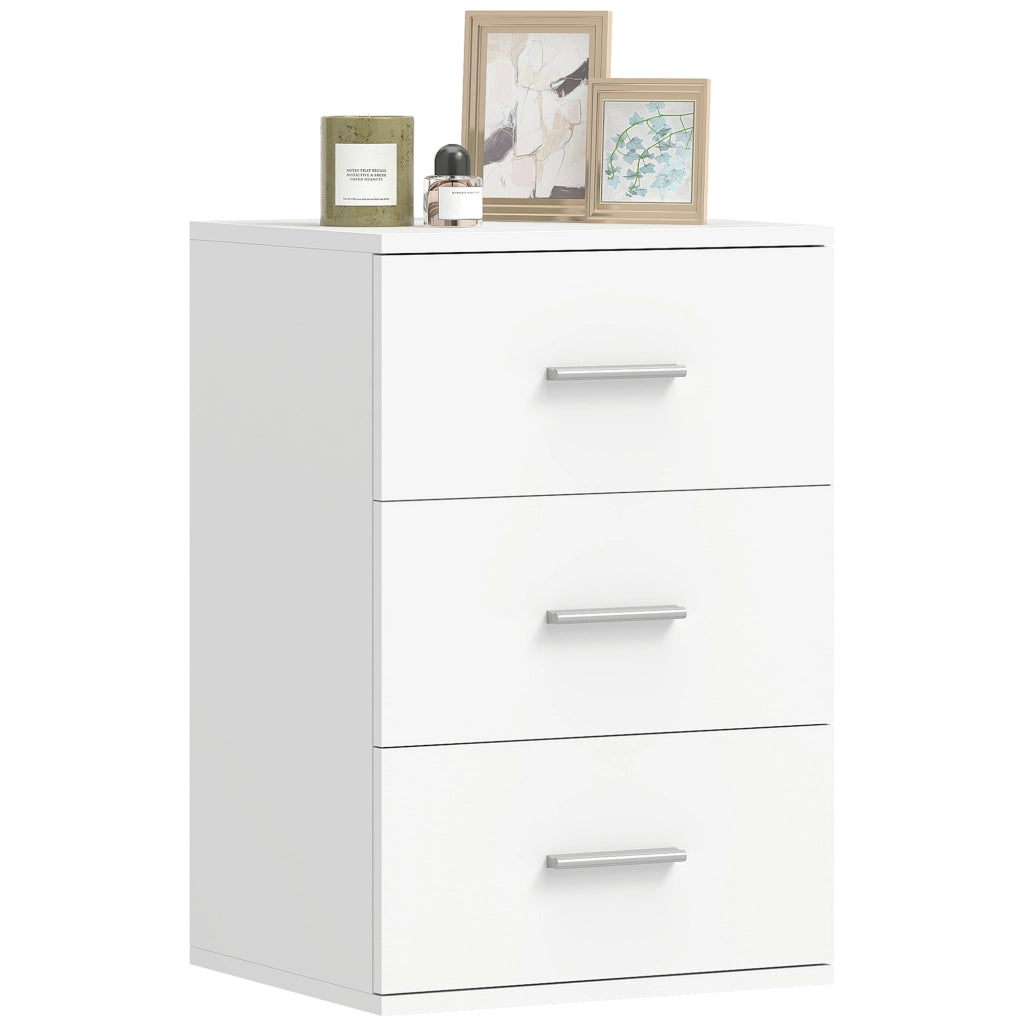 Comodino con 3 cassetti ¨C Xylo ¨C MDF bianco