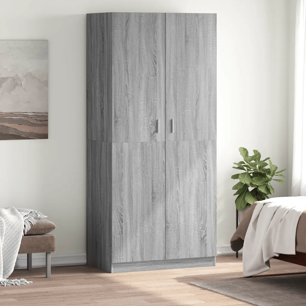 Armadio Grigio Sonoma 90x52x200 cm in Legno Multistrato CFW2017792