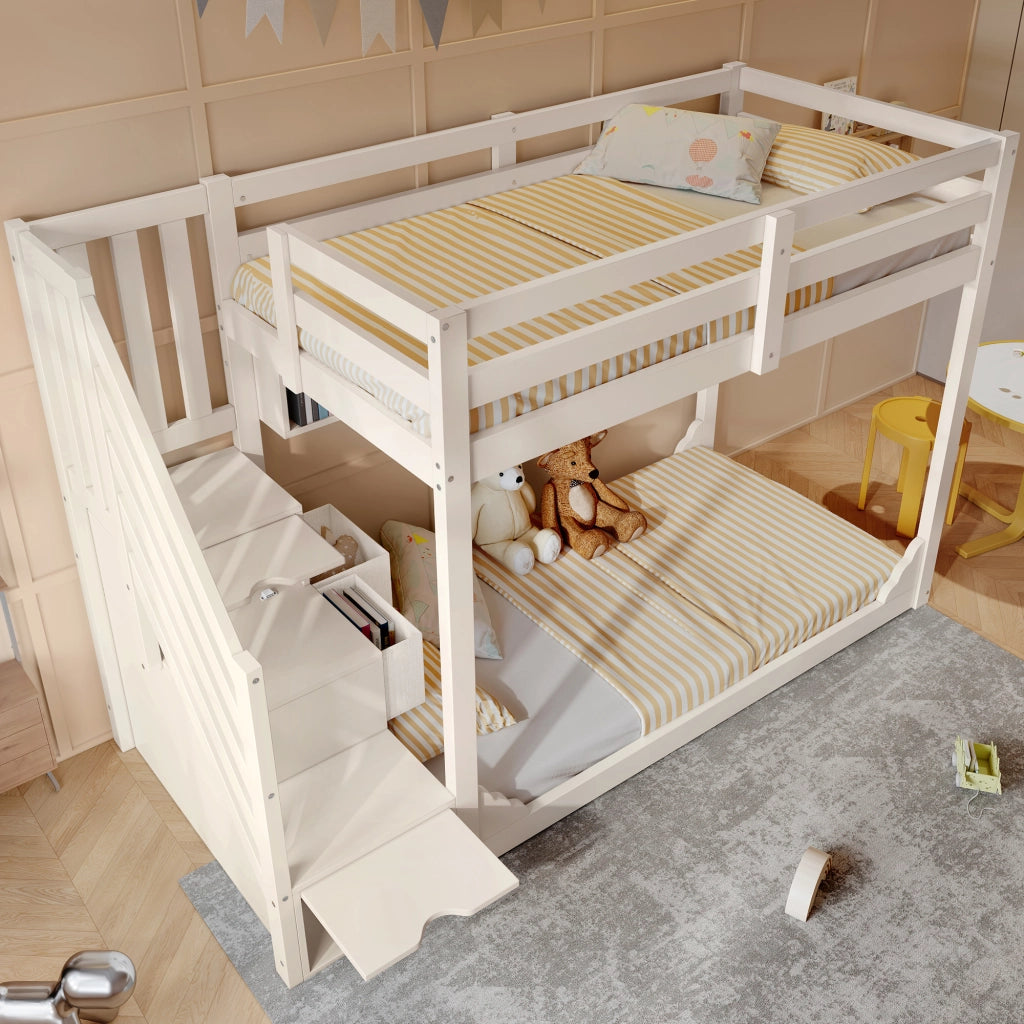 letto a castello legno bianco 90 x 200 cm
