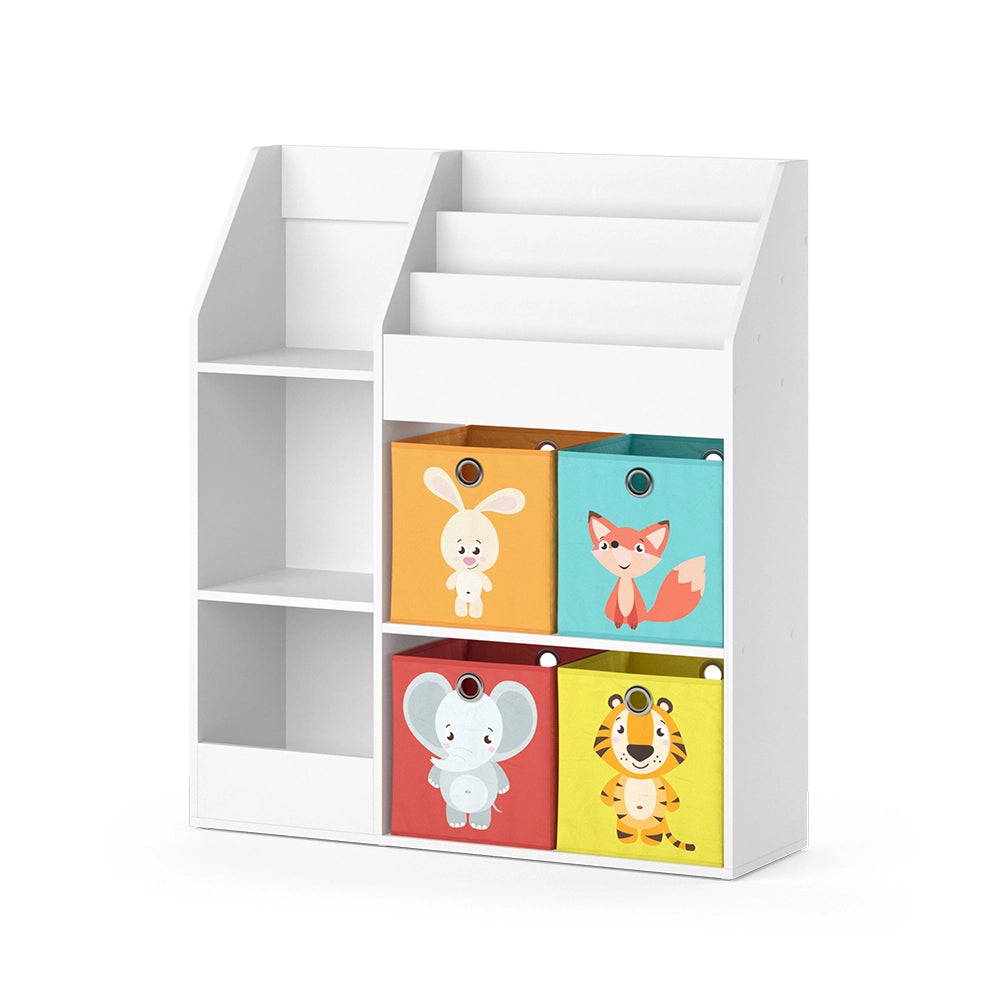 Vicco Libreria bambini Bianco 100.4 x 114.2 cm con 4 scatole pieghevoli (colorate)