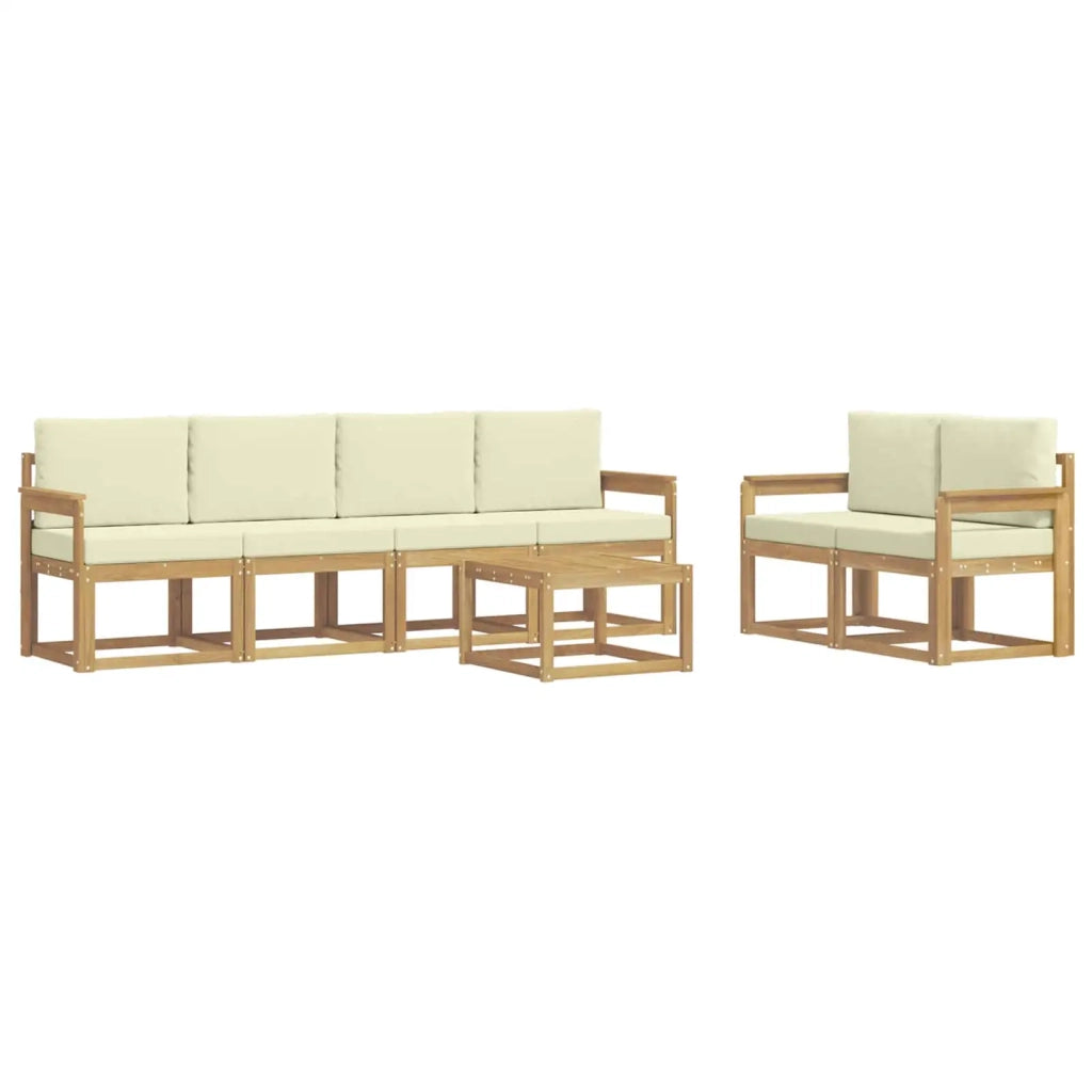 Set di divani da esterno 7 pz Bianco e Crema 3387269