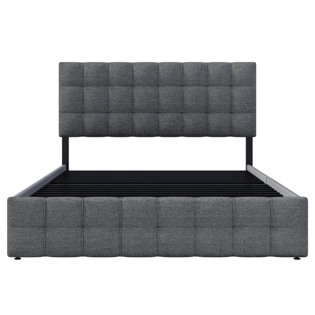 Letto matrimoniale contenitore 140x200 cm grigio