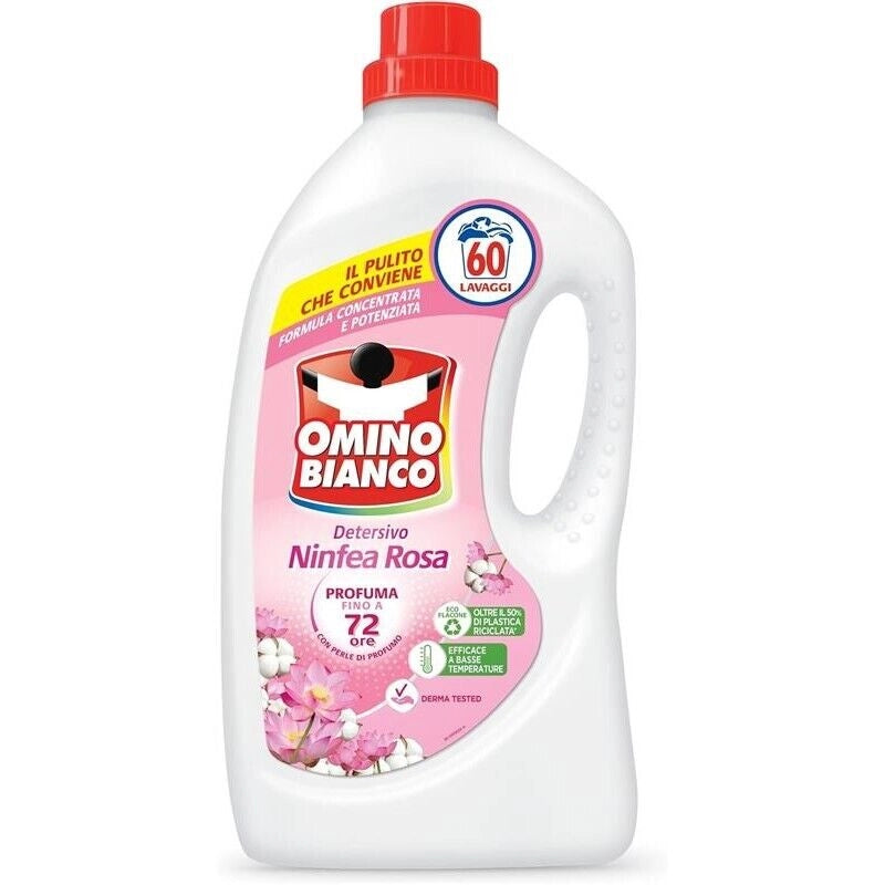 OMINO BIANCO DETERSIVO DA 2,4LT 60 LAVAGGI ALLA NINFEA ROSA