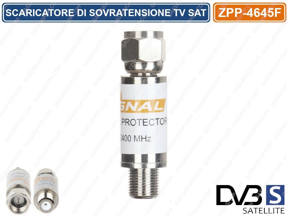 SCARICATORE SOVRATENSIONE SURGE PROTECTOR CAVO TV SAT SATELLITARE 5-2400 MHz
