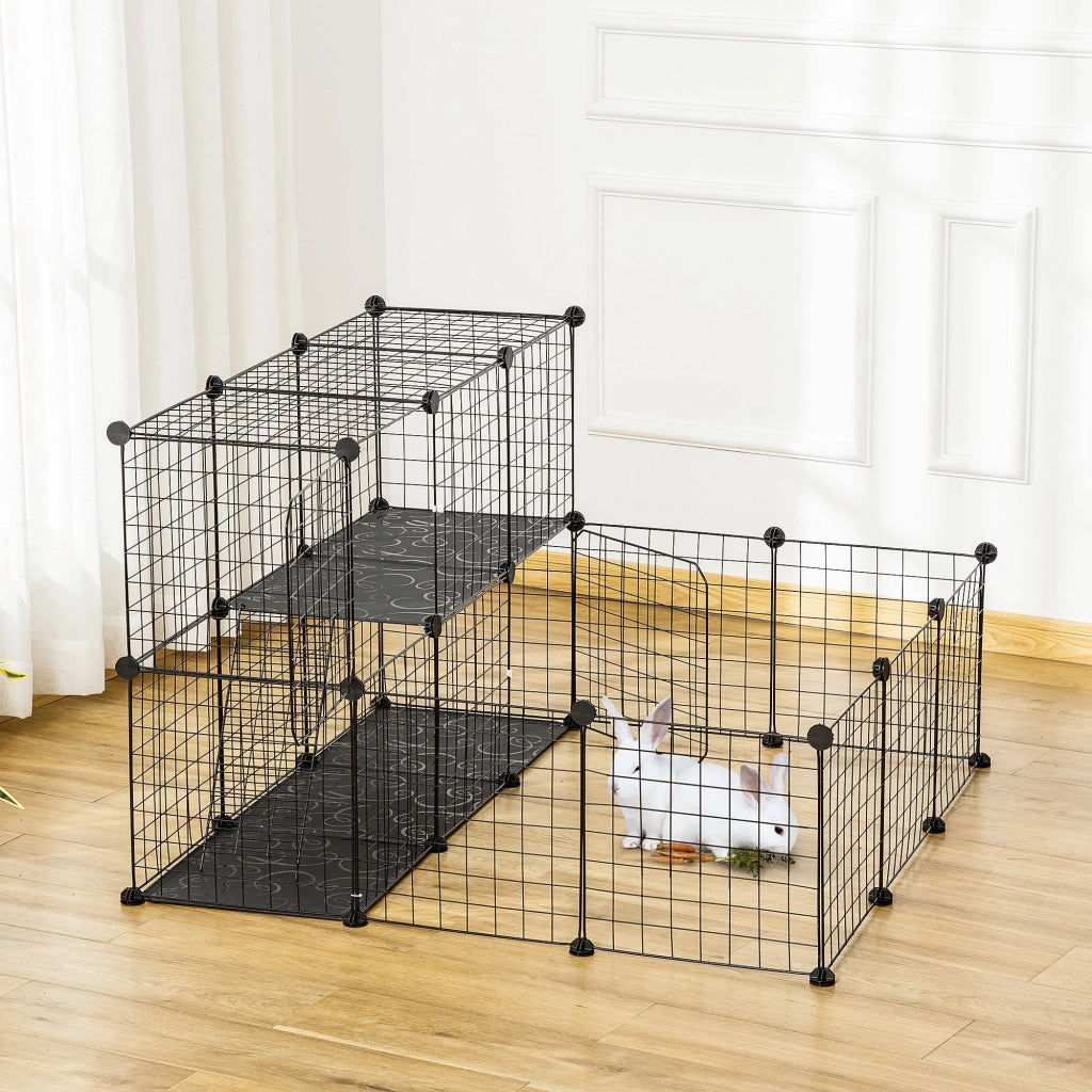 Recinto per Animali Domestici Modulabile ¨C Minimal ¨C 105x105x70 cm Nero