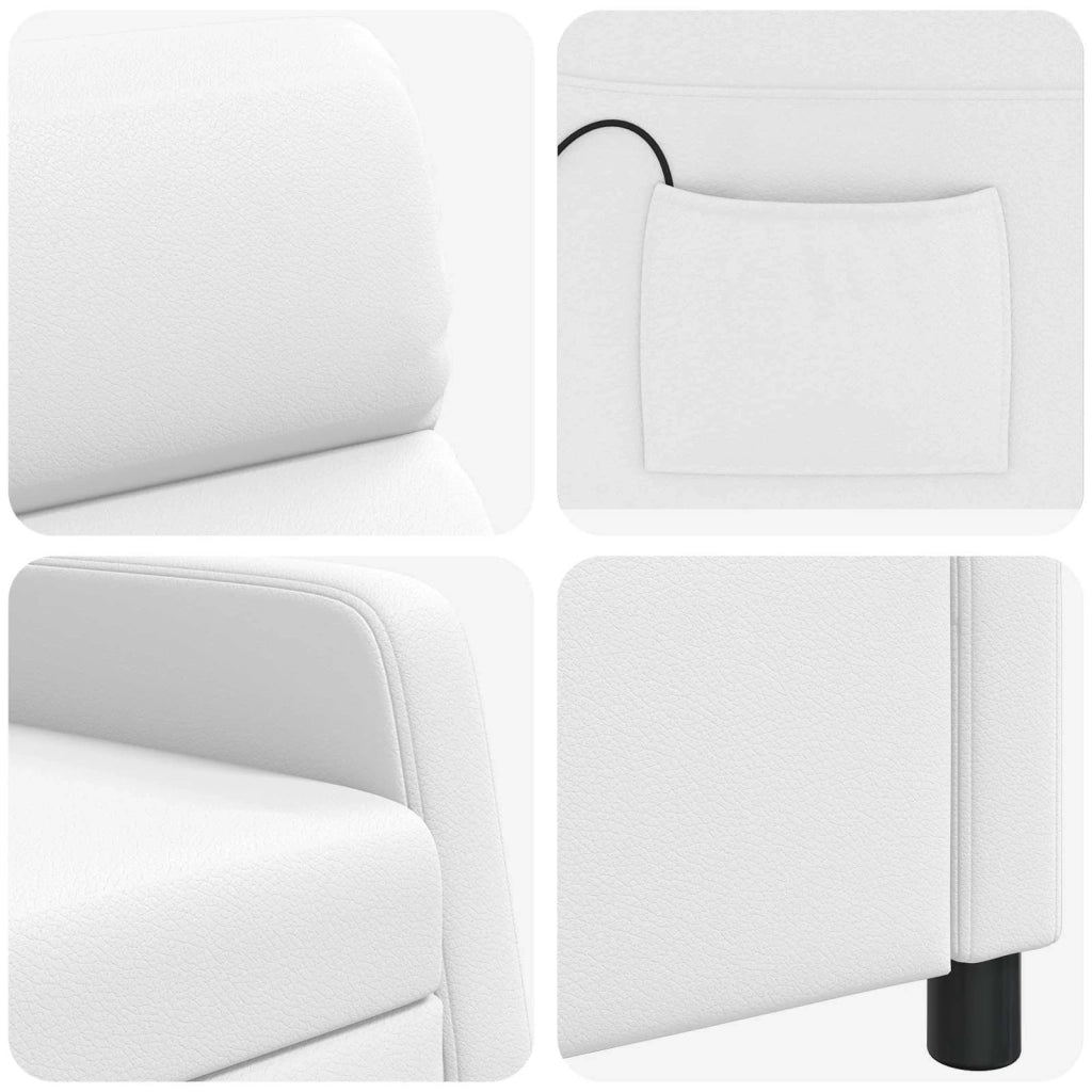 Poltrona Massaggiante Bianco Similpelle 42035096
