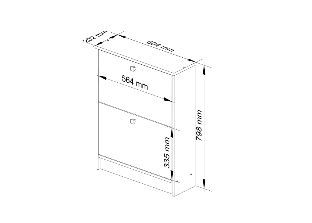 Scarpiera AKORD Ontano 60 cm 2 ante 60x20x80 cm