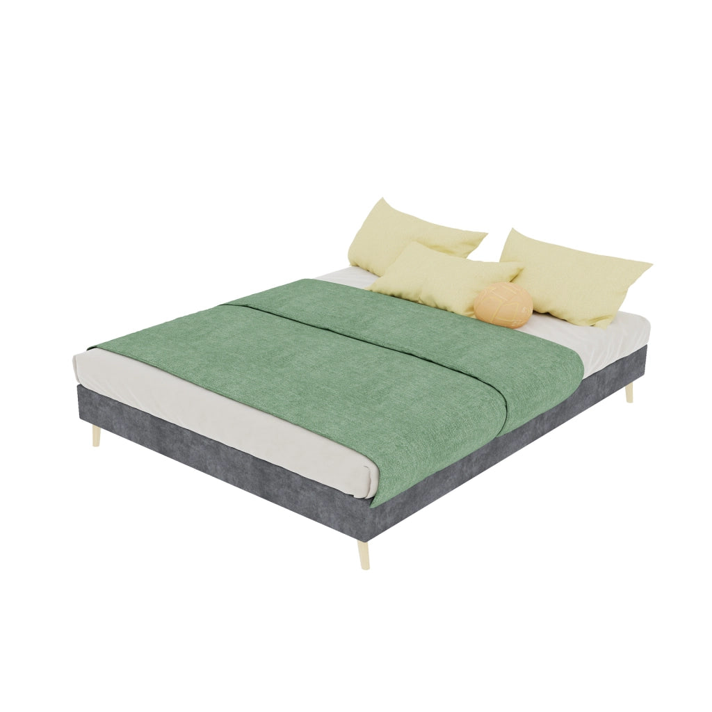 letto tela e metallo grigio 140 x 200 cm