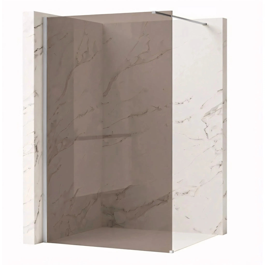 Parete Doccia Rea Flexi Brown / Chrome 130