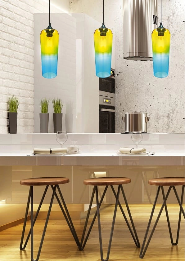 Lampada a sospensione Candellux EOL 31-51844 nera blu