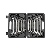GEDORE RED 3300060 Set di Chiavi a Cricchetto Combinato 16 Pezzi SW 8-19 mm Meccanismo 72 Denti Angolo di Ritorno 5° Custodia Inclusa colore Nero