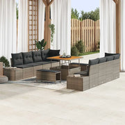 Set Divano da Giardino con cuscino 11 pcs Grigio polyrattan 3362768