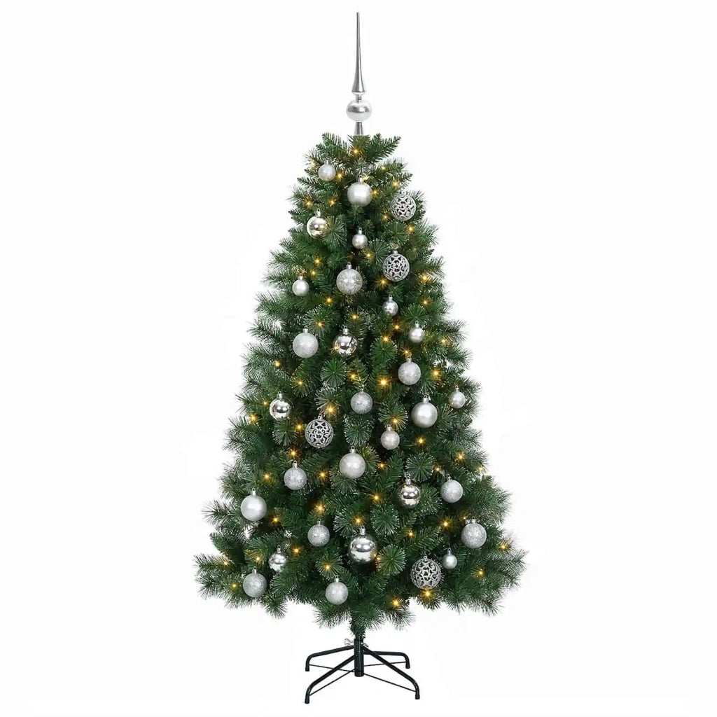 Albero di Natale artificiale con palline 120 cm 150 LED 3461310