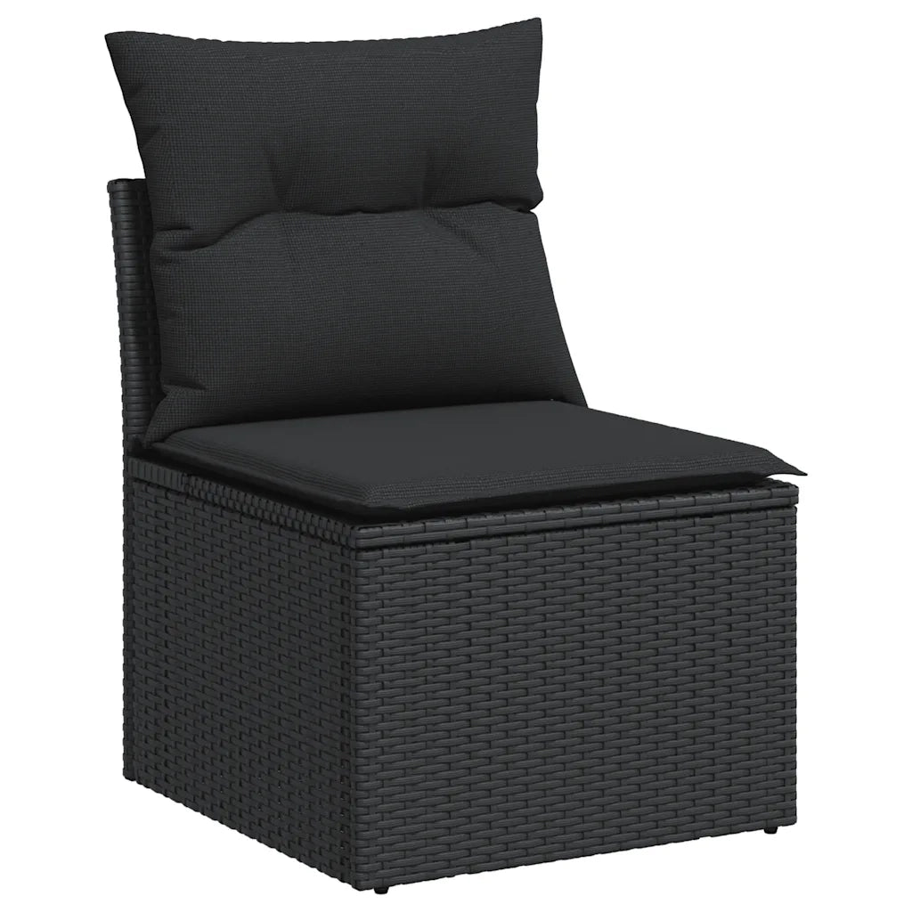 Set Divani da Giardino con Cuscini 7pz Nero Polyrattan 3269015
