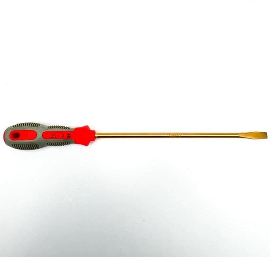 Sleufschroevendraaier 9 x 250 mm per zone ATEX e forte magneti - senza scintille - lega di rame beryllio - antimagnetico.