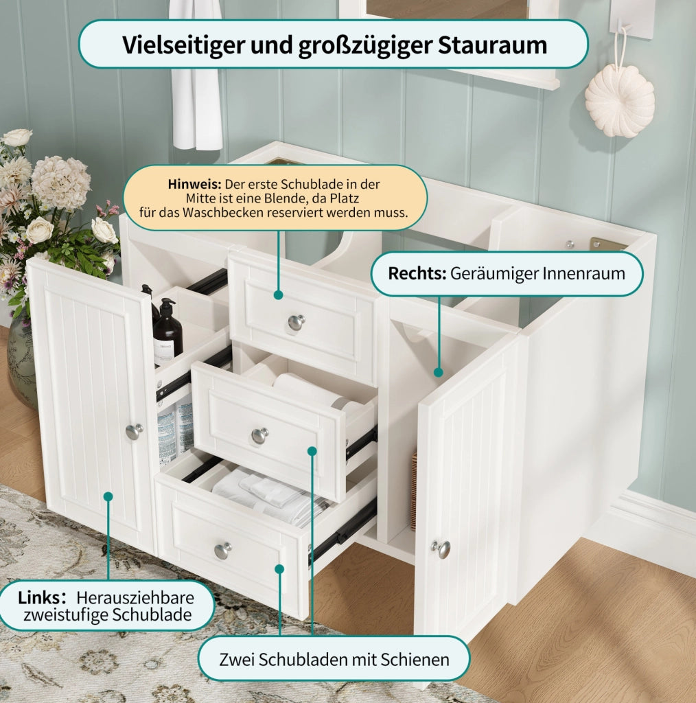 Mobile bagno sospeso bianco in MDF 78,5×46×46,8 cm