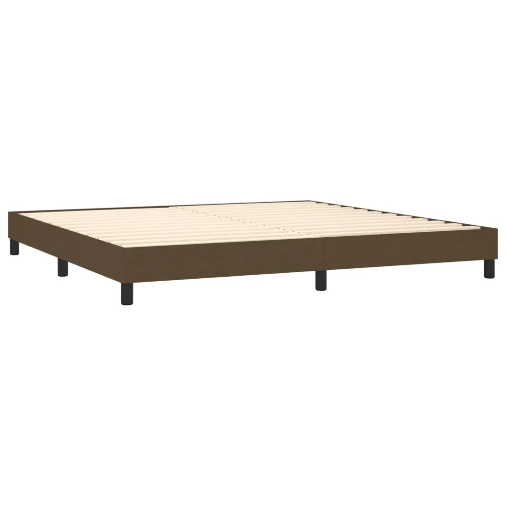 Giroletto a Molle con Materasso Marrone Scuro 200x200cm Tessuto 3129740