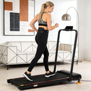 Tapis roulant pieghevole con inclinazione regolabile fino a 12 km/h display LED app telecomando nero 120 kg