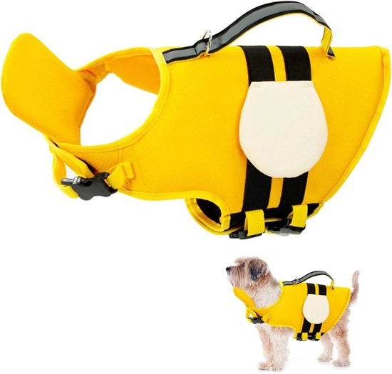 Vestimento di salvataggio per cani, adattabile, vestimento di salvataggio per cani con maniglie, vestimento di salvataggio per cani, vestito per cani, riflettente, vestimento di salvataggio, vestimento di salvataggio riflettente con galleggiamento (S)