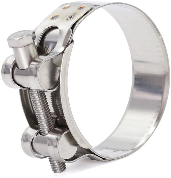 Slangklemme in Acciaio Inossidabile 304 - 4 Pezzi - Serraggio Forte - Raggio di Azionamento 52-55 mm - Larghezza della Cintura 22 mm - Resistente alla Corrosione