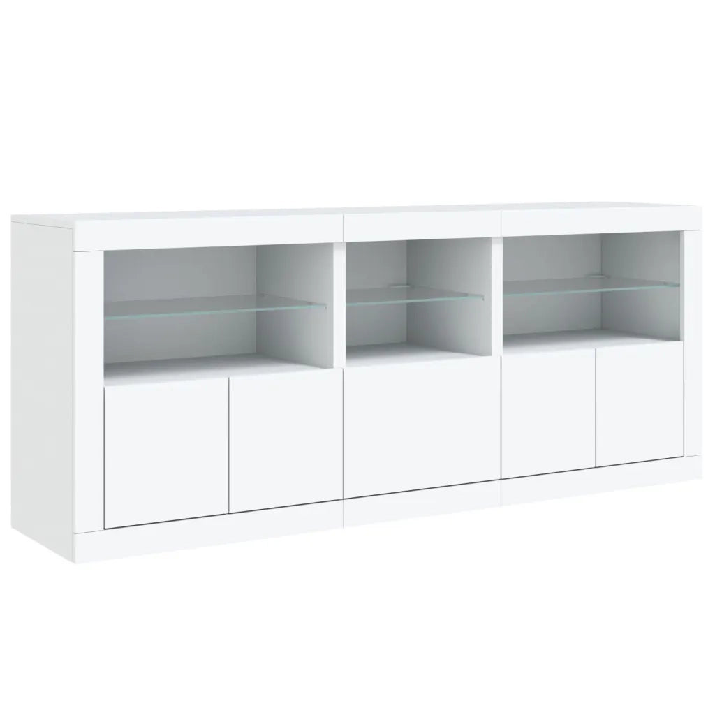 Credenza | Madia | Buffet da pranzo | Armadio da pranzo con Luci LED Bianca 162x37x67 cm