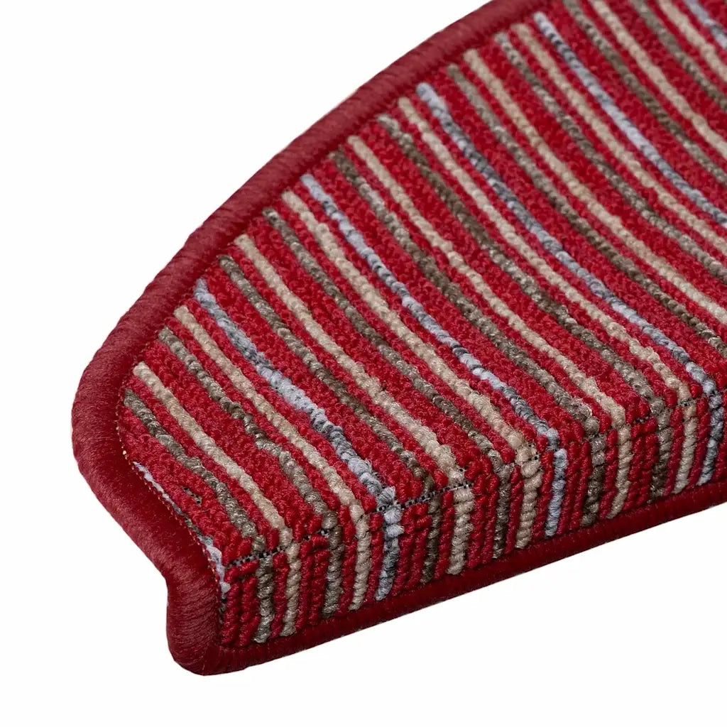 Tappetini per scale autoadesivi 15 pz | Gradini per Scale Rosso 65 x 21 x 4 cm
