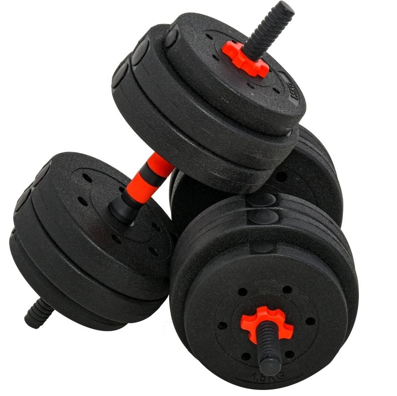 Set manubri regolabili ULEVR 2 in 1 fino a 25 kg, trasformabile in bilanciere, nero
