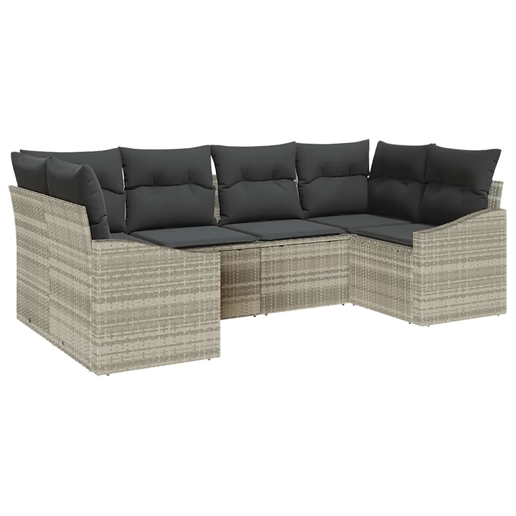 Set di divani con cuscino 6 pcs Grigio chiaro polyrattan 3346862