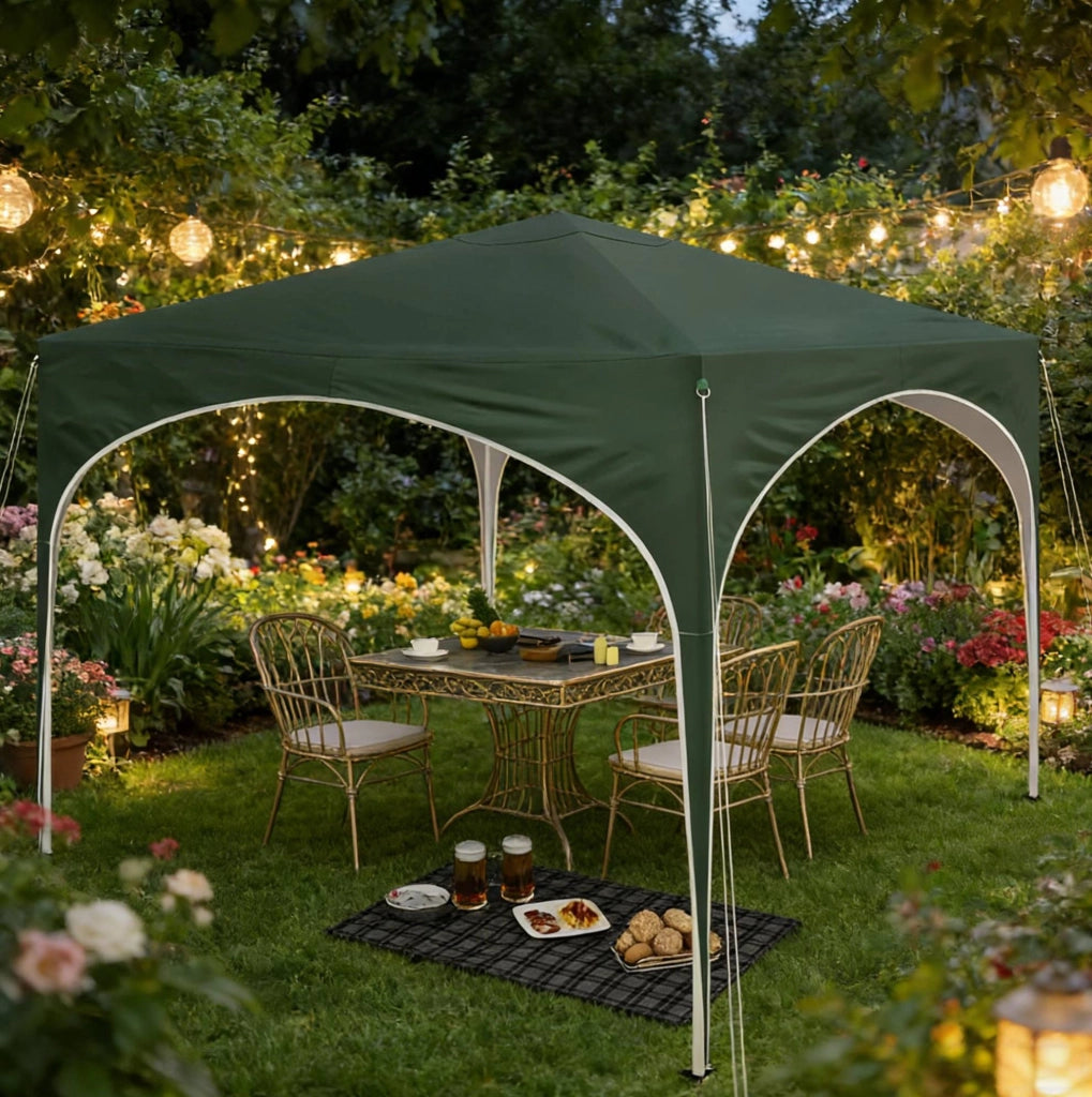 Gazebo pieghevole da giardino 3 x 3 m verde