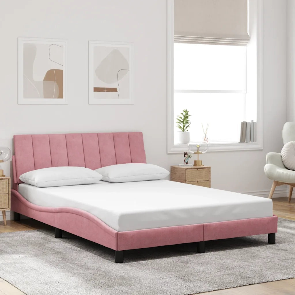 Giroletto senza Materasso Hanko Rosa 140x190 cm in Velluto