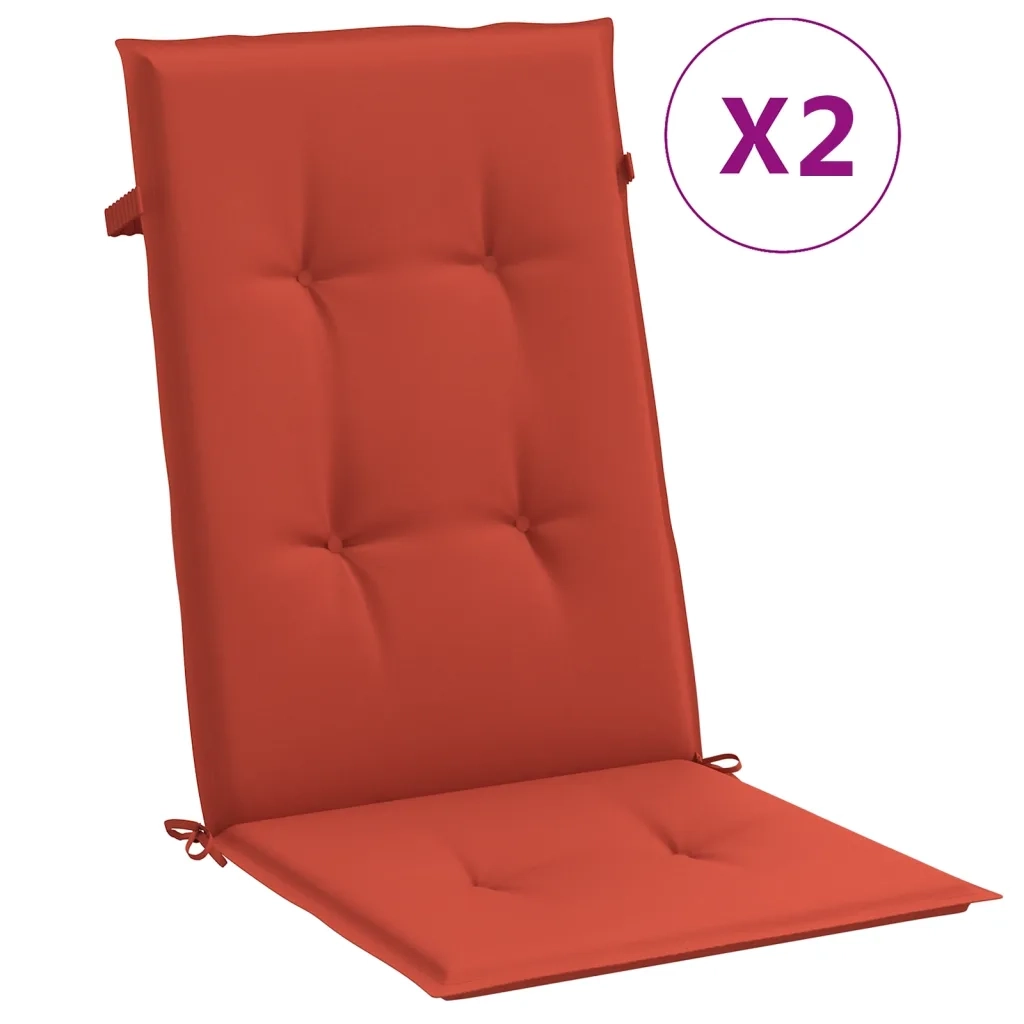 Cuscini Sedia Schiena Alta 2 Rosso Mélange 120x50x4 Tessuto 4002430