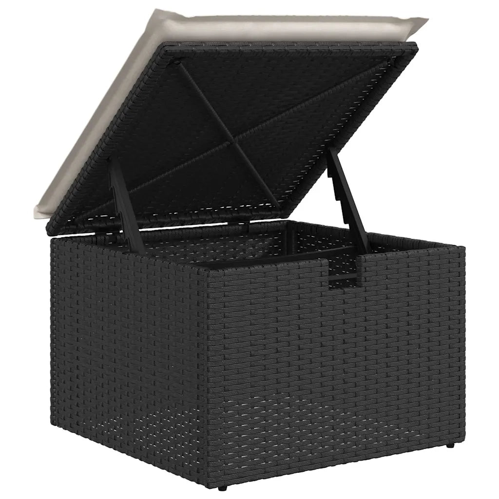 Set Divano da Giardino con cuscino 6 pcs Nero polyrattan 3359624