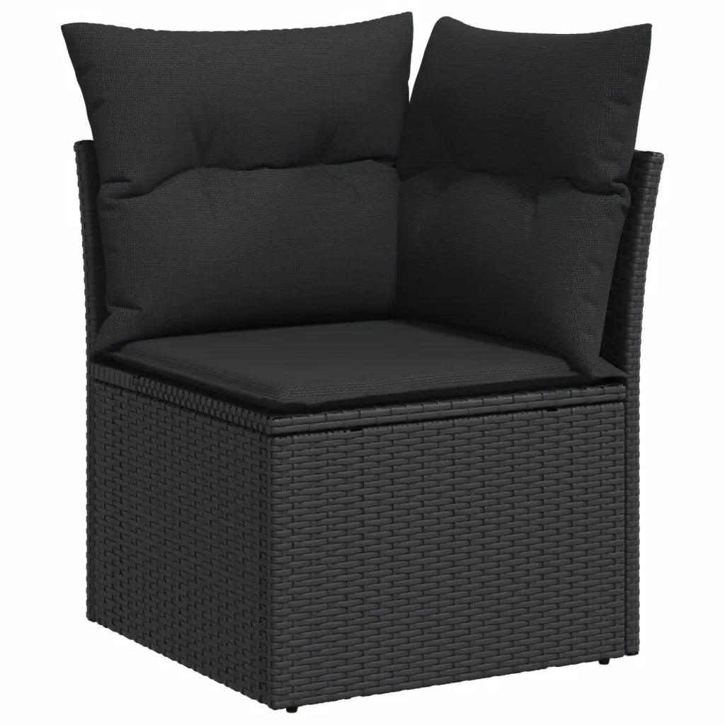 Set Divani da Giardino 14pz con Cuscini in Polyrattan Nero 3256692