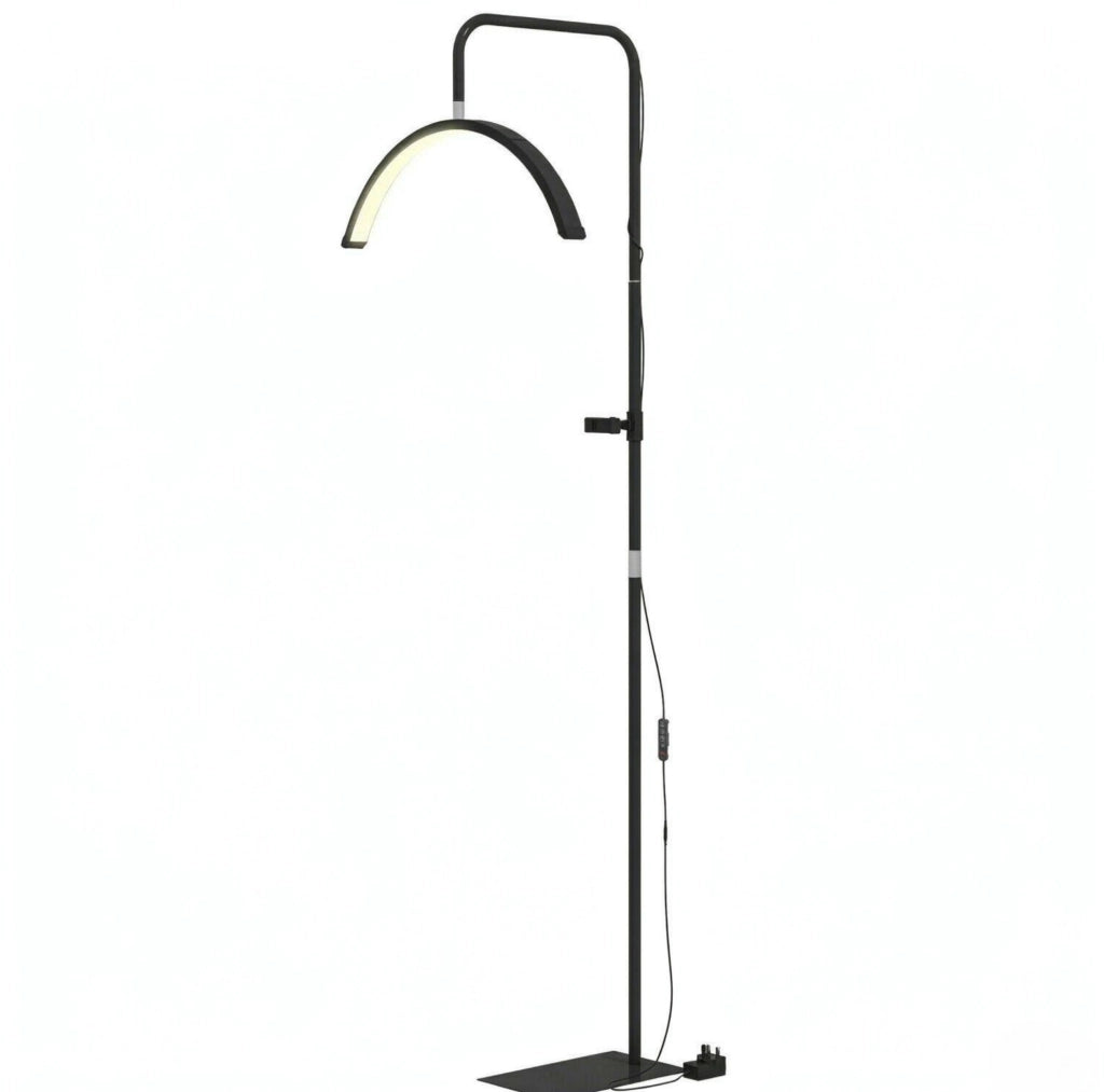 Lampada da terra LED 136-186 cm nera in ferro, testa orientabile