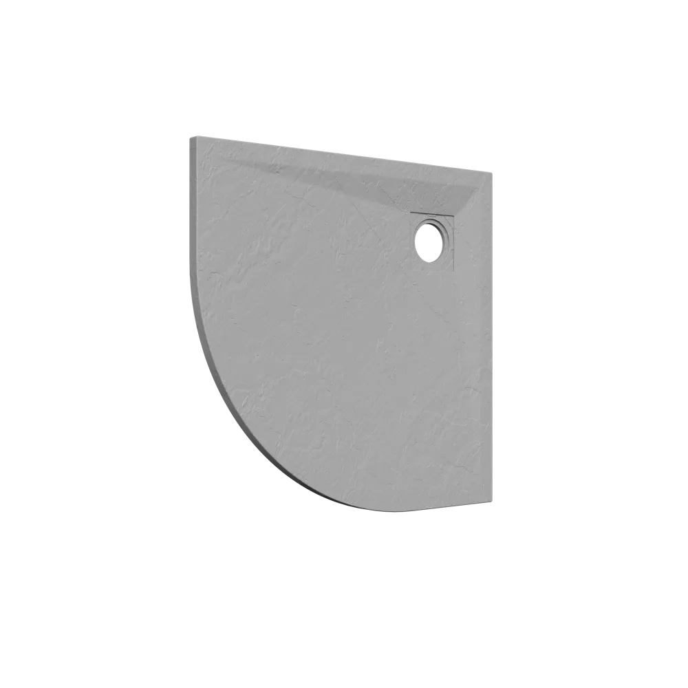 Piatto doccia semicircolare 80x80 cm in marmoresina grigio effetto pietra h3 cm | Milos