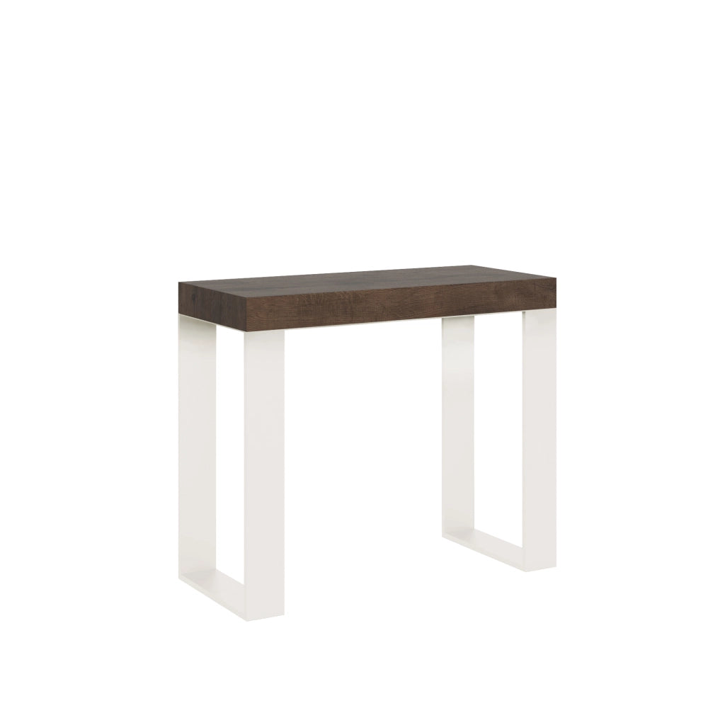 Consolle allungabile 90x40/196 cm Tekno Small Cemento telaio Bianco